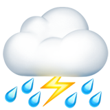 Cloud with lightning and rain